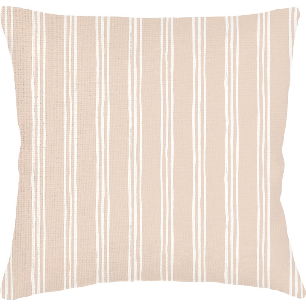 Anaya Ocean Drift Beige Stripe Linen Euro Pillow 26x26 With Down Insert In Beige Stripe