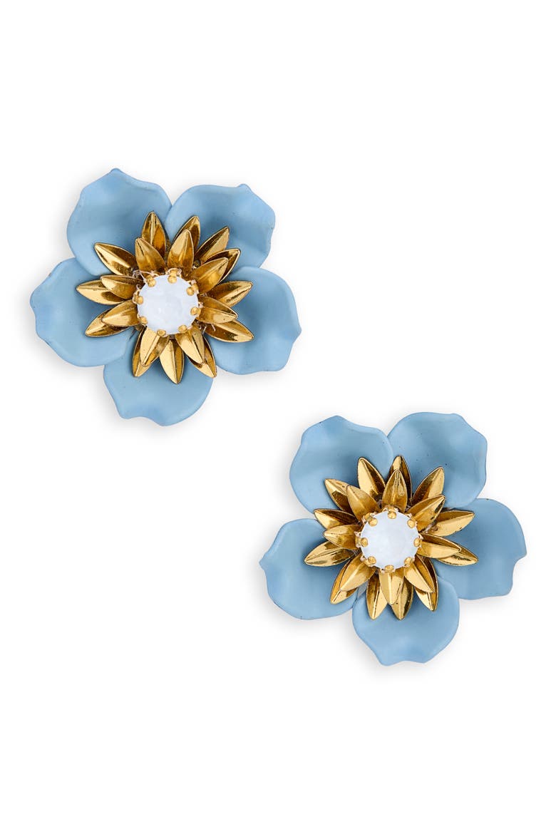 Aurelien Beaded Flower Earrings, Main, color, BLUE