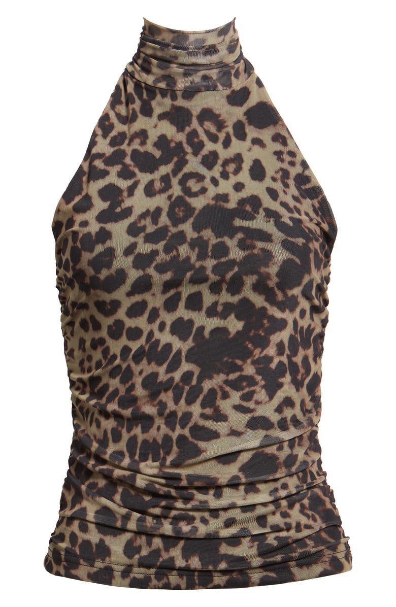 ICHI Ihparda Leopard Print Halter Top, Alternate, color, Leopard