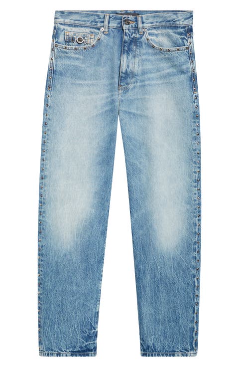 Studded Straight Leg Jeans