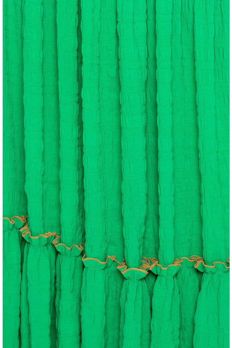 Smocked Off the Shoulder Puff Sleeve Top & Maxi Skirt Set, Alternate, color, GREEN
