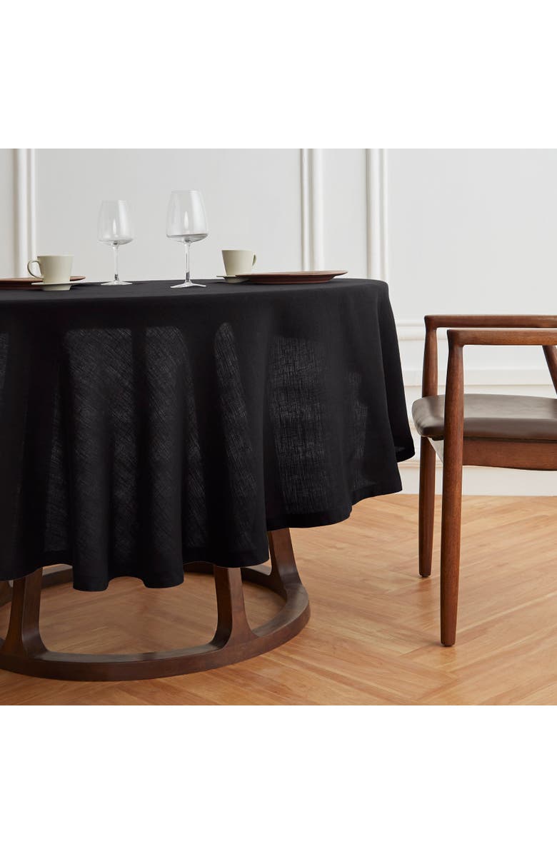 Solino Home Linen Round Tablecloth - Sonoma, Alternate, color, Black