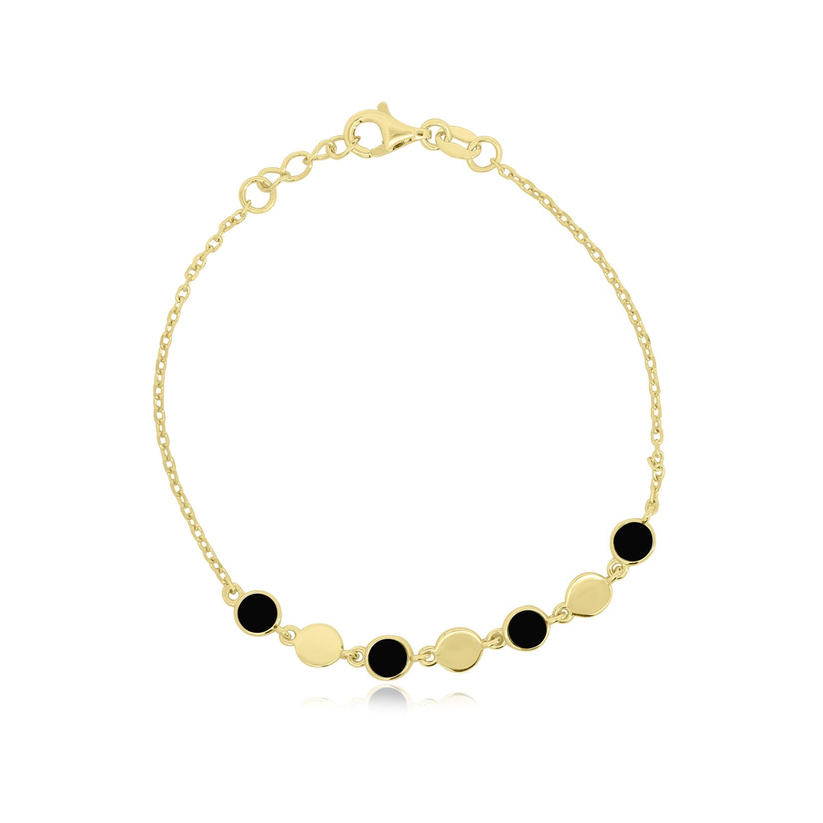 The Lovery Fine Jewelry Onyx Alternating Bubble Disc Bracelet (Women ...