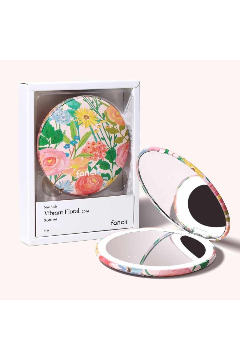 Mini Taylor LED Compact Mirror - Vibrant Florals, Alternate, color, Vibrant Florals