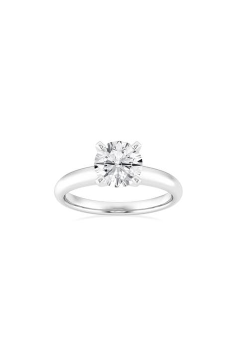 14K Gold Round Cut Lab-Created Diamond Ring - 1.0ct