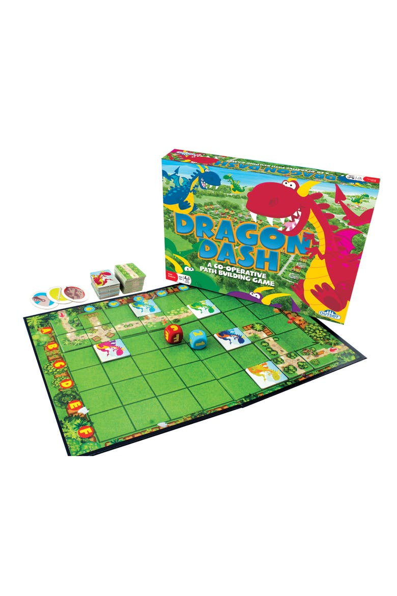 Dragon Dash Cooperative Path Building Kids Board Game, Alternate, color, Multicolored