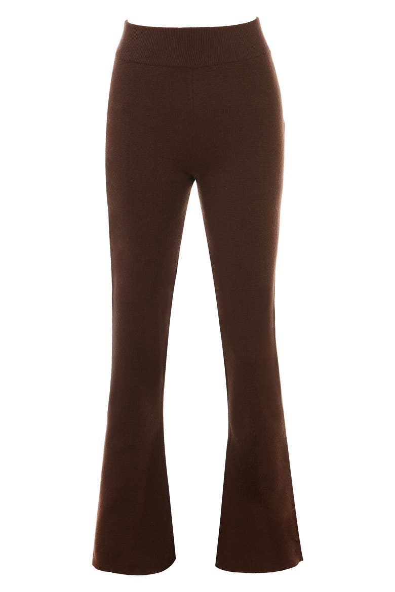 Nereida Rib Flare Pants, Alternate, color, CHOCOLATE BROWN