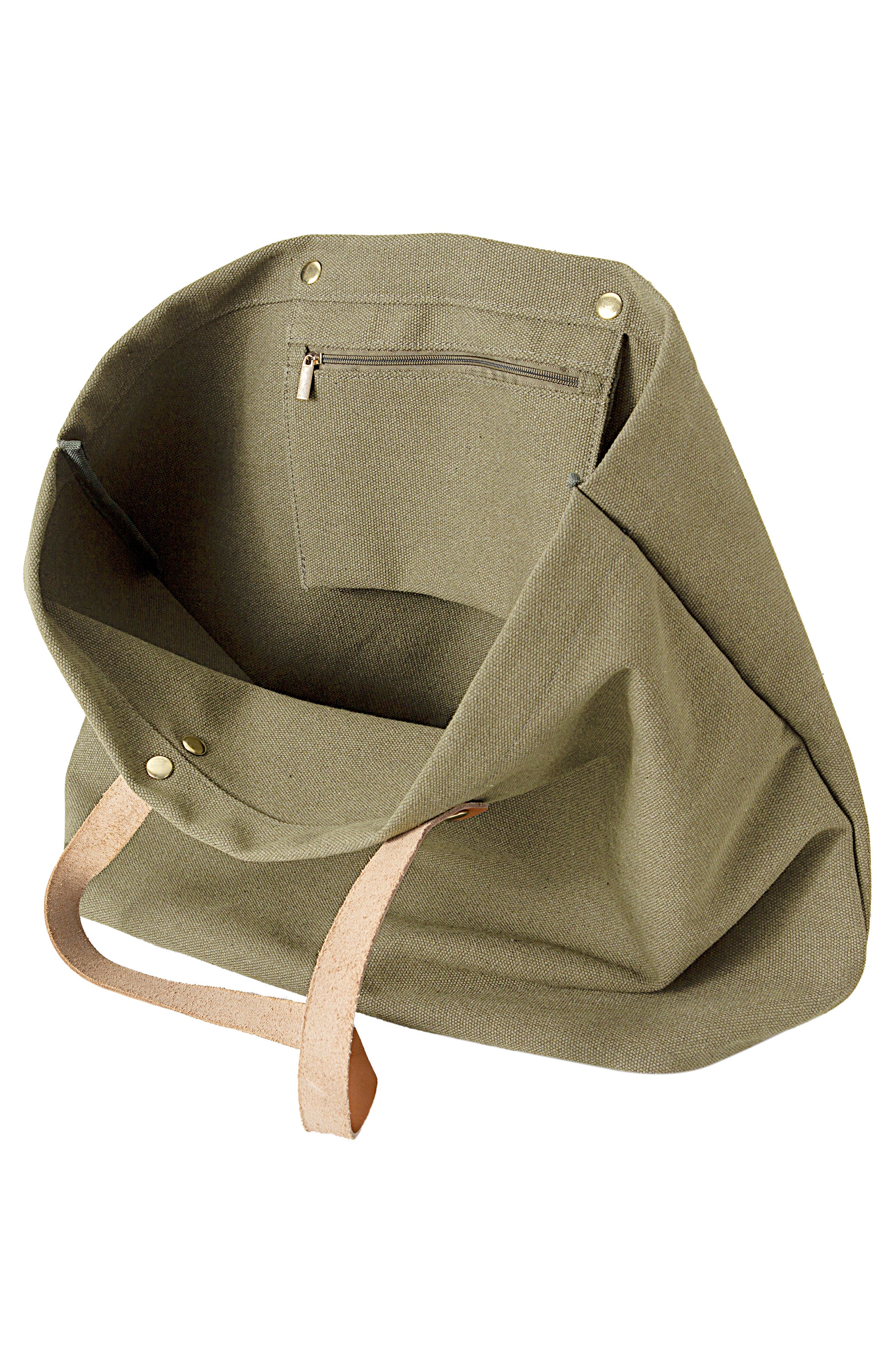 Cathy's Concepts Monogram Washed Canvas Tote, Alternate, color, 