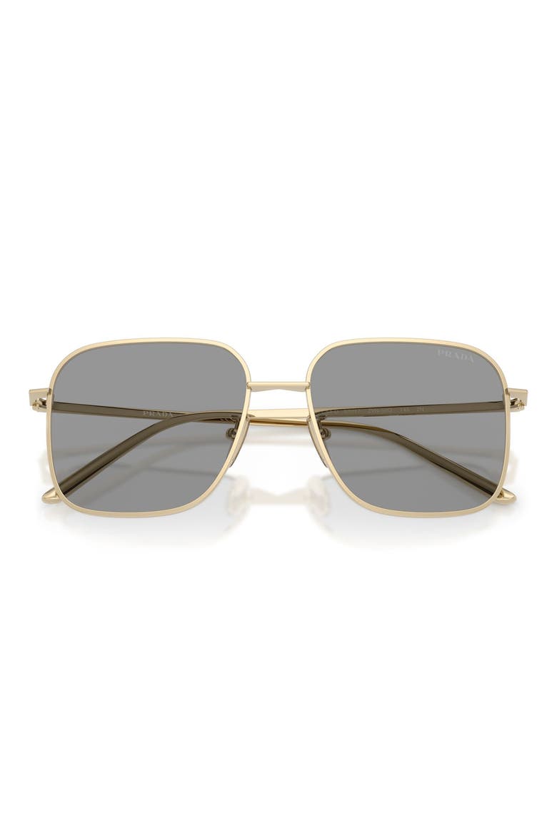 57mm Square Sunglasses, Alternate, color, PALE GOLD / GREY