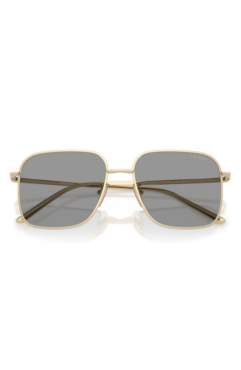 Prada 54mm Square Sunglasses, Alternate, color, Pale Gold / Grey