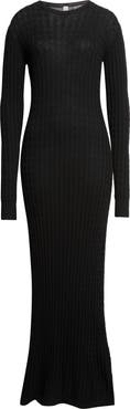 TOTEME Long Sleeve Cable Knit Wool Merino Wool Sweater Dress