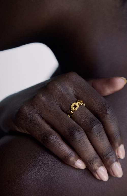 Kellery Link Curb Chain Ring In Gold