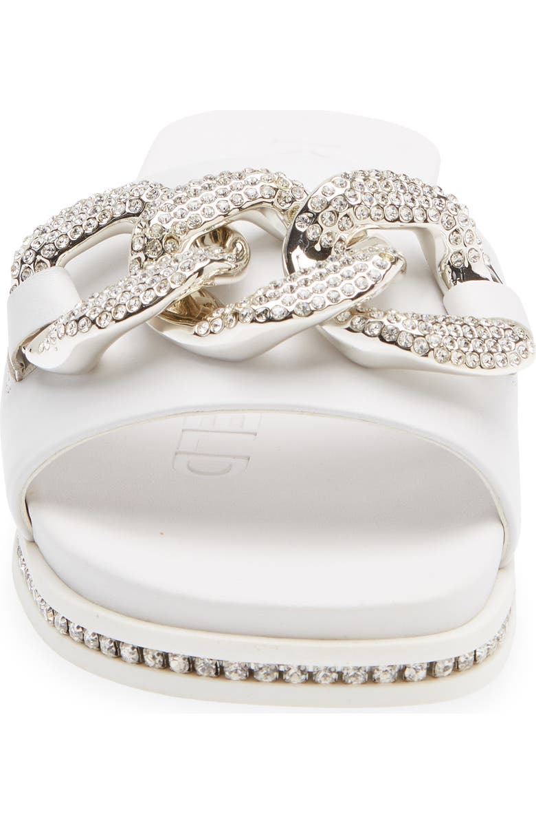 KARL LAGERFELD PARIS Jazelle Embellished Slide Sandal, Alternate, color, Bright White