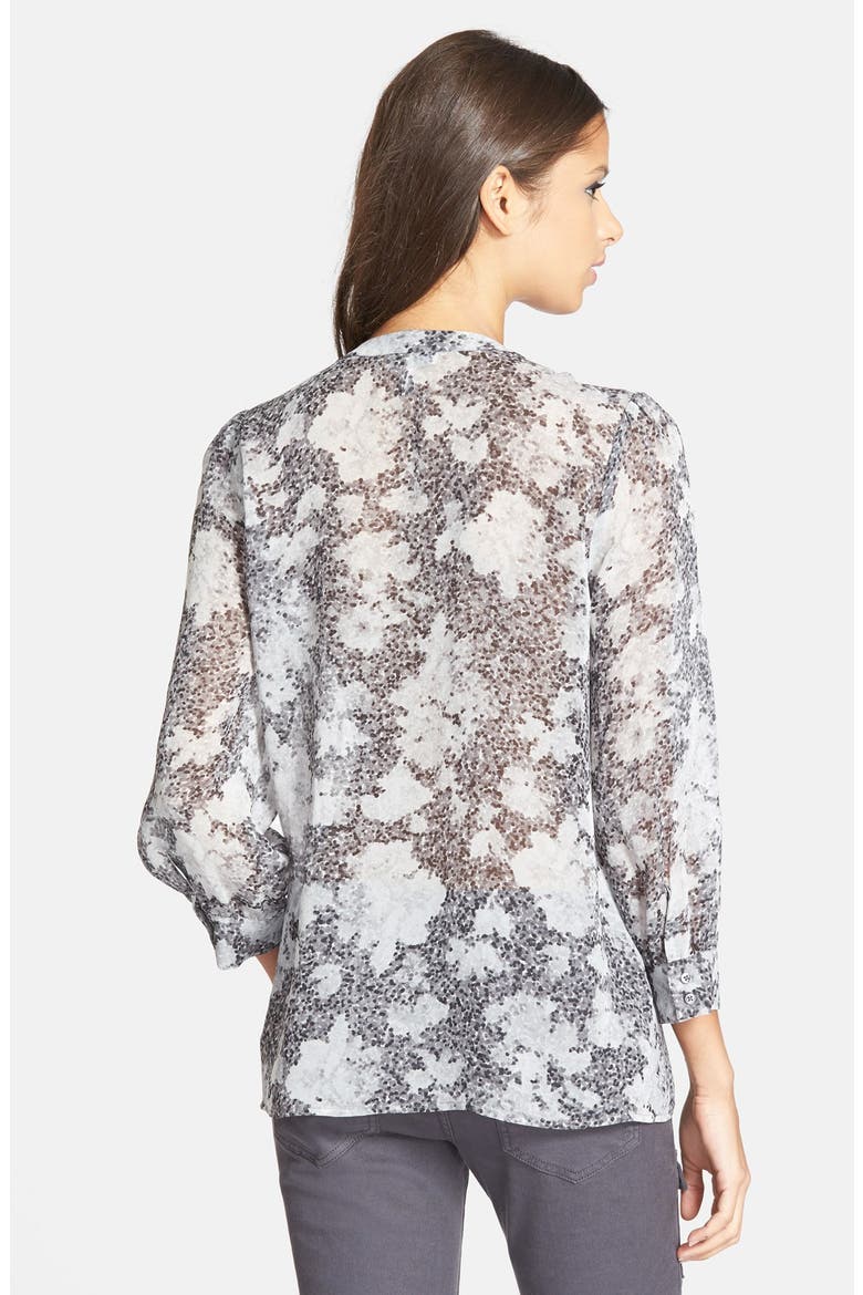 'Cordia' Print Silk Blouse, Alternate, color, CAVIAR