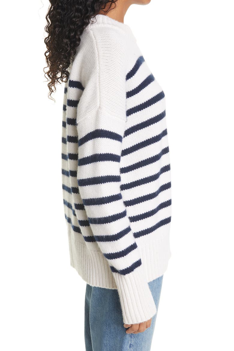 Marin Wool & Cashmere Sweater, Alternate, color, CREAM/ NAVY