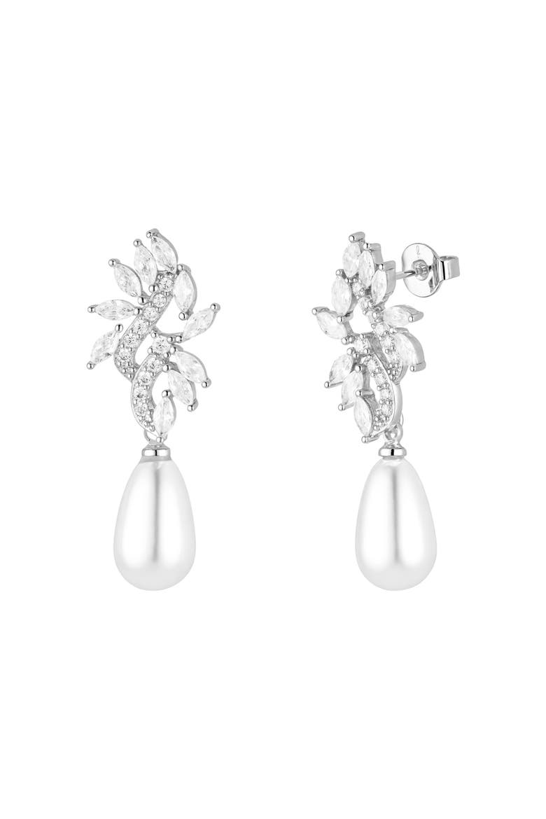 Regency Crystal Drop Earrings, Main, color, Silver
