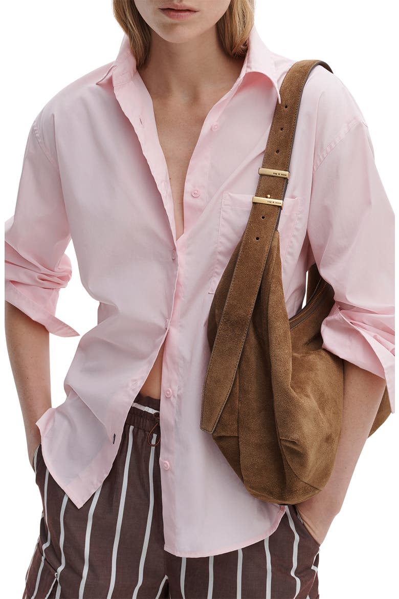 Connie Cotton Poplin Button-Up Shirt, Alternate, color, PEONY
