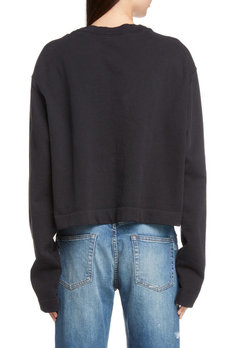 Acne Studios Boxy Long Sleeve Logo Sweatshirt, Alternate, color,