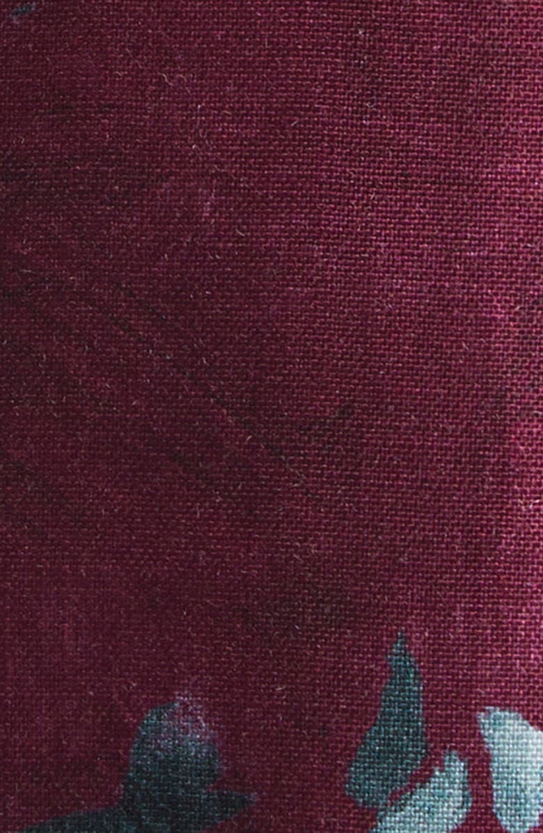 Erdem Abstract Rose Print Double Breasted Hourglass Coat, Alternate, color, Abstract Rose Mulberry Red