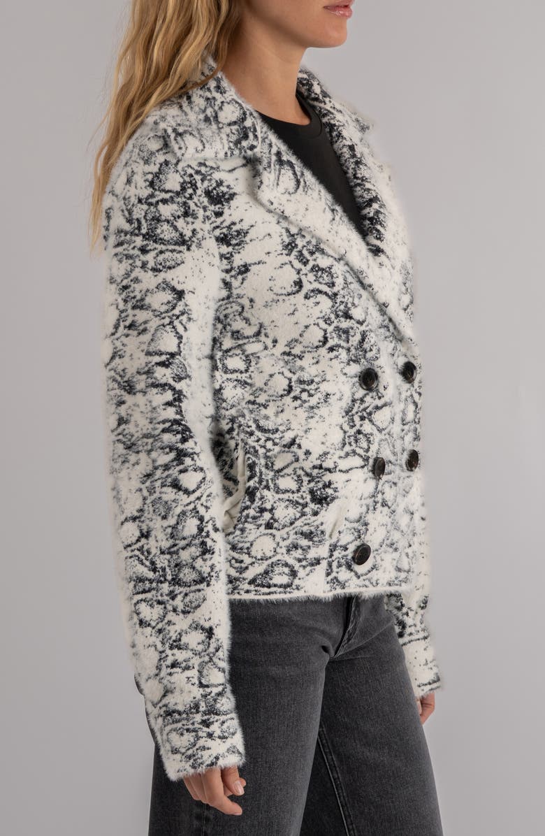 KUT from the Kloth Aaliyah Double Breasted Sweater Coat, Alternate, color, White