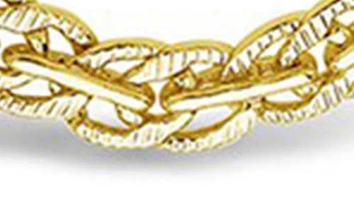 Sterling Forever Hammered Interlocking Curb Chain Necklace In Gold