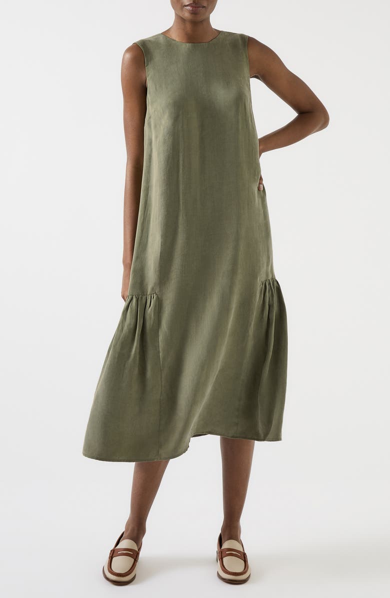 LK Bennett Alma Sleeveless Midi Dress, Main, color, Sage
