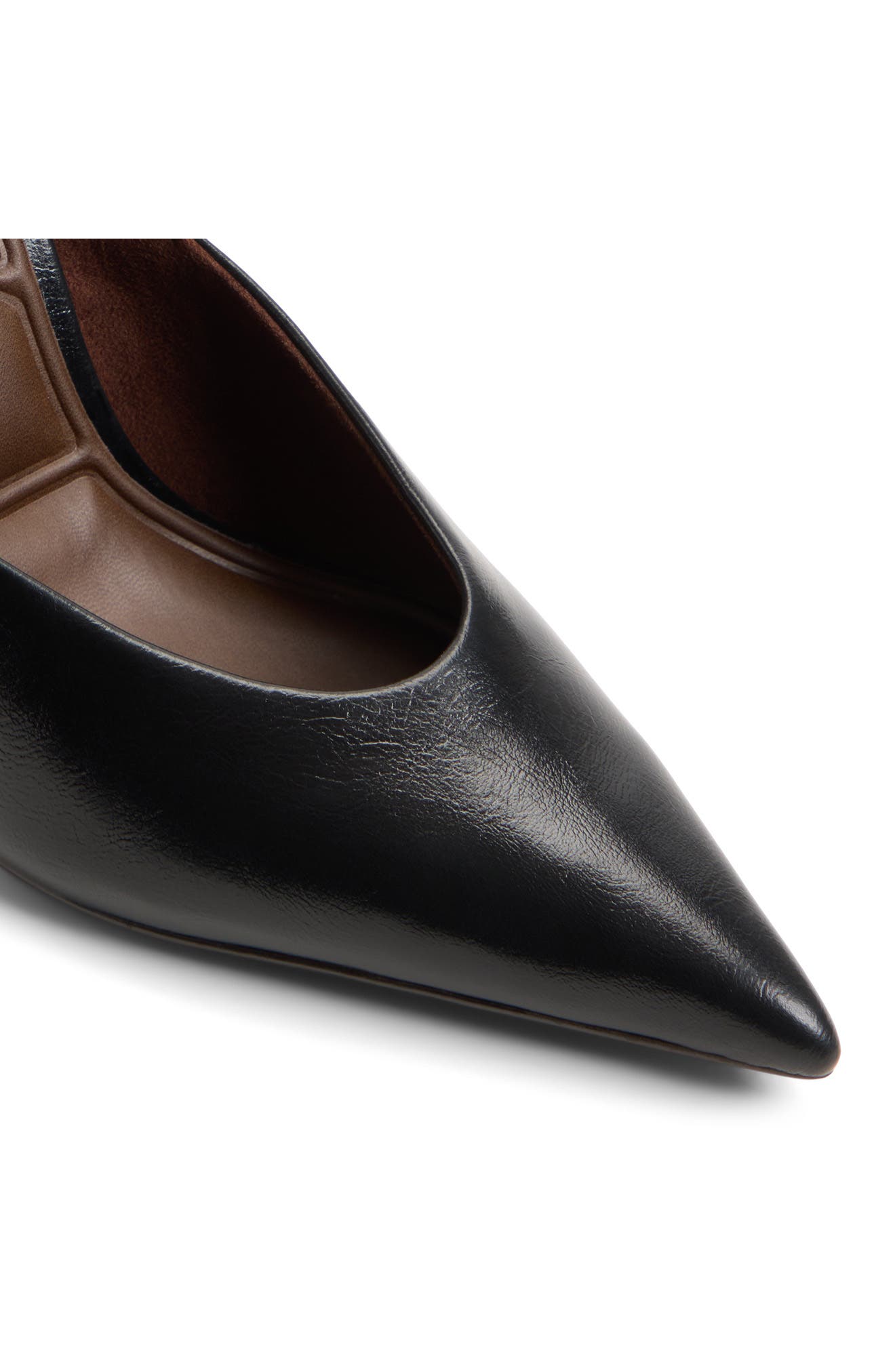 Savaana Pointed Toe Faux Leather Pump, Alternate, color, BLACK