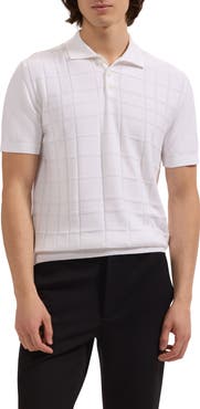 Bugatchi Textured Grid Polo Sweater