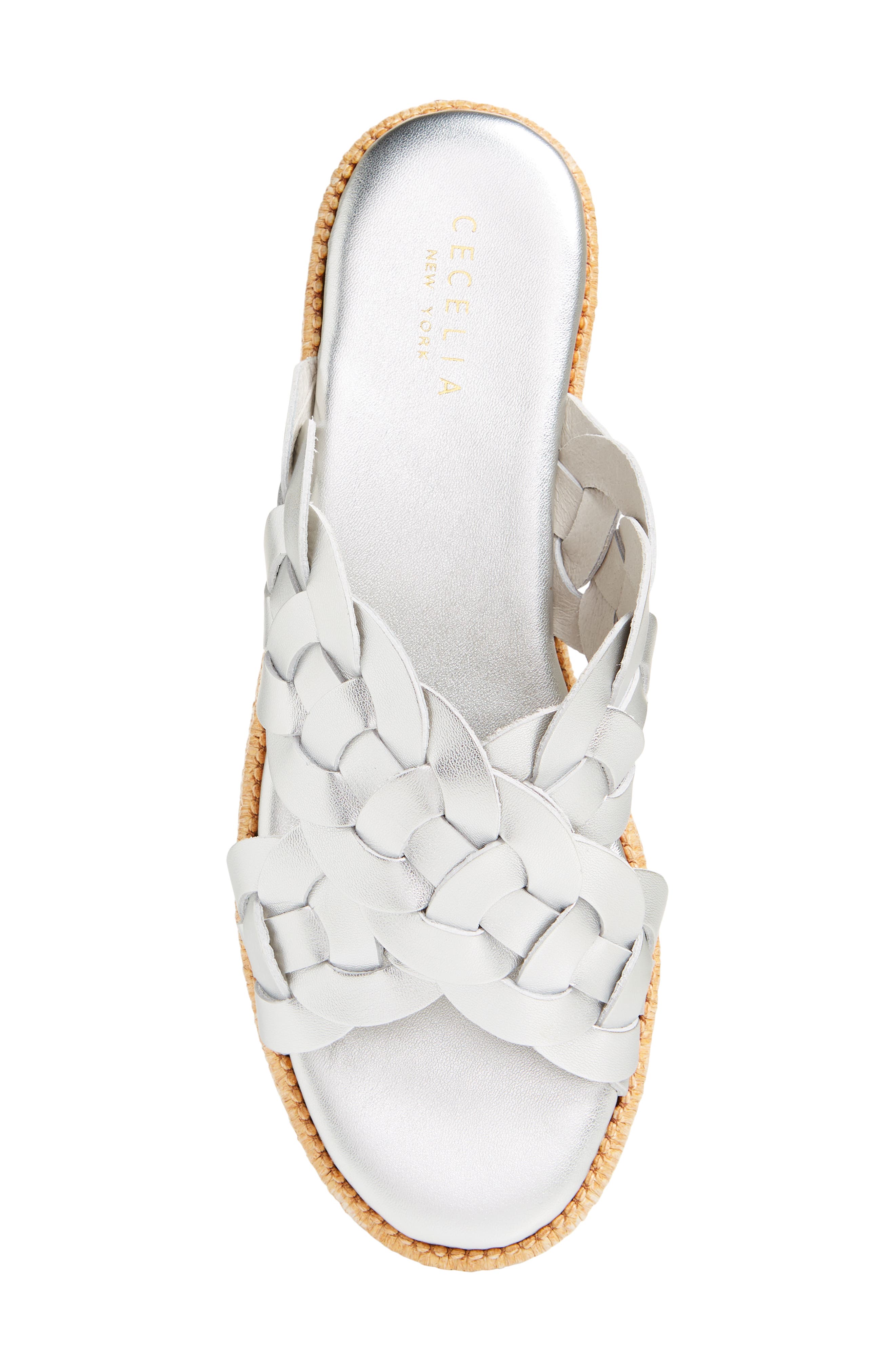 Cecelia New York Gester Platform Slide Sandal, Alternate, color, Silver
