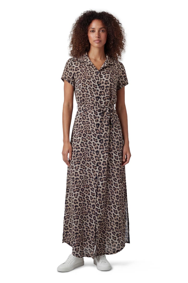 Leopard Womens Shirt Dress, Main, color, LEOPARD BROWN