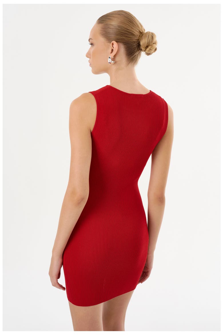 SHAY | Rib Knit Mini Dress, Alternate, color, Red