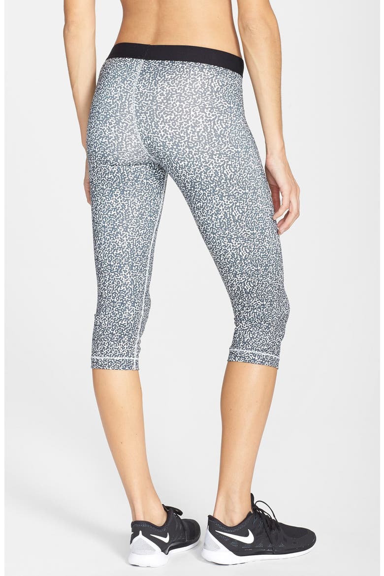 'Pro - Mezzo' Print Capris, Alternate, color, IVORY/ DARK ASH