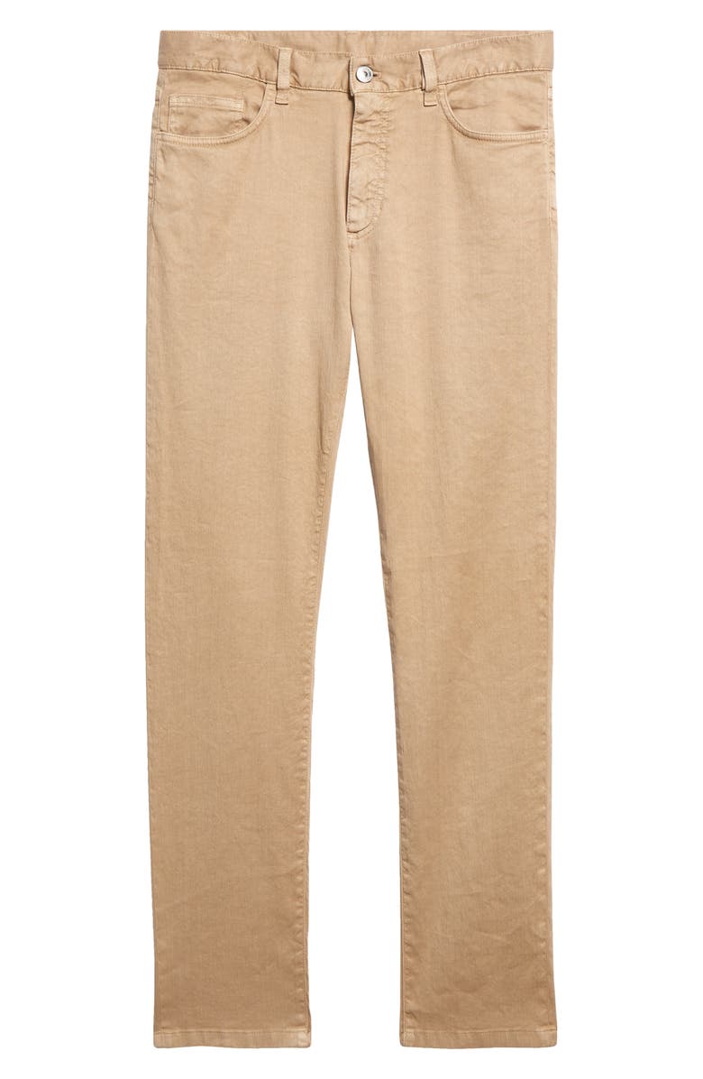 ZEGNA Garment Dyed Stretch Linen 
Cotton Slim Fit Jeans, Alternate, color, 