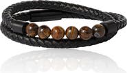 Lucky Brand Tiger's Eye Beaded and Leather Wrap Bracelet