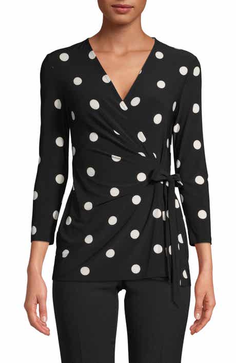 Dot Faux Wrap Top