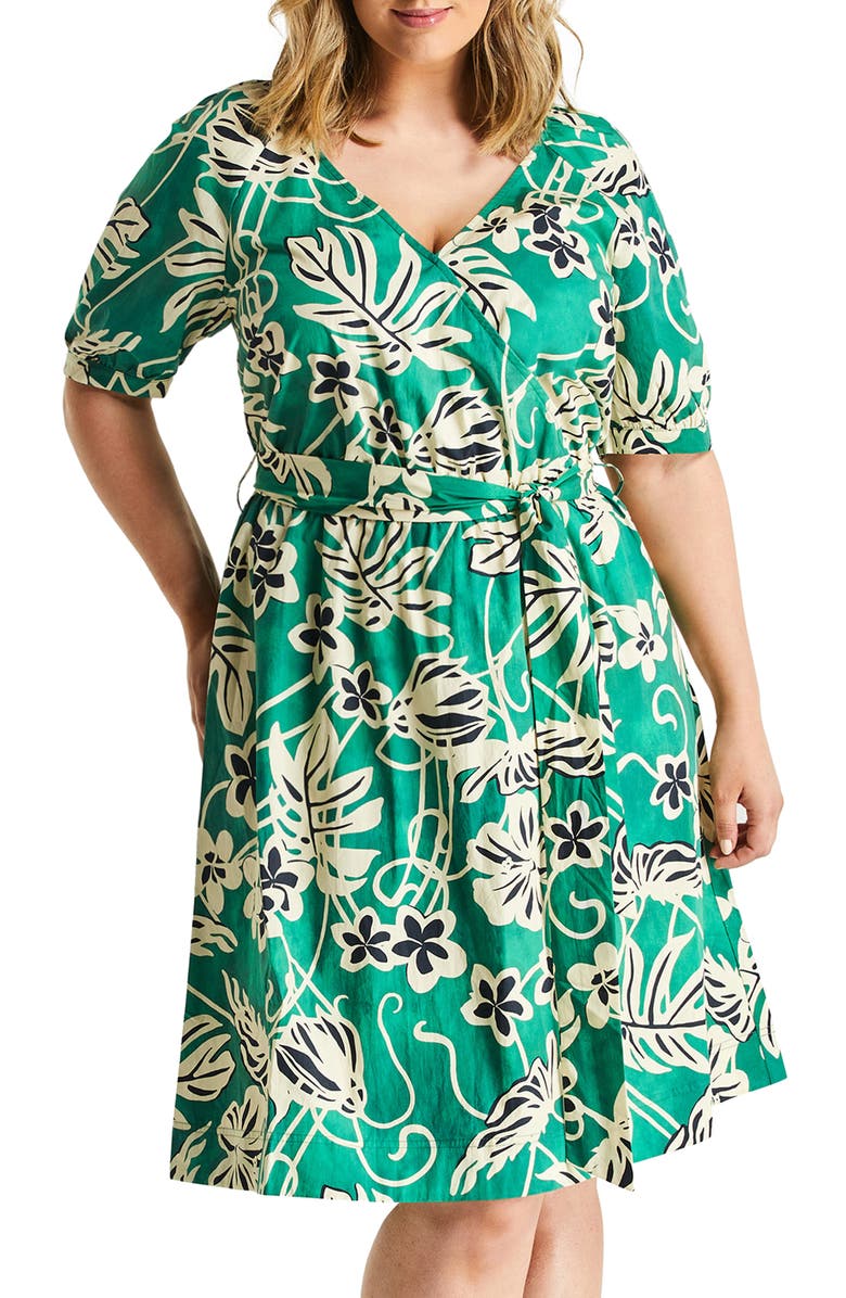 Estelle Aruba Tropical Floral Cotton Dress, Main, color, 