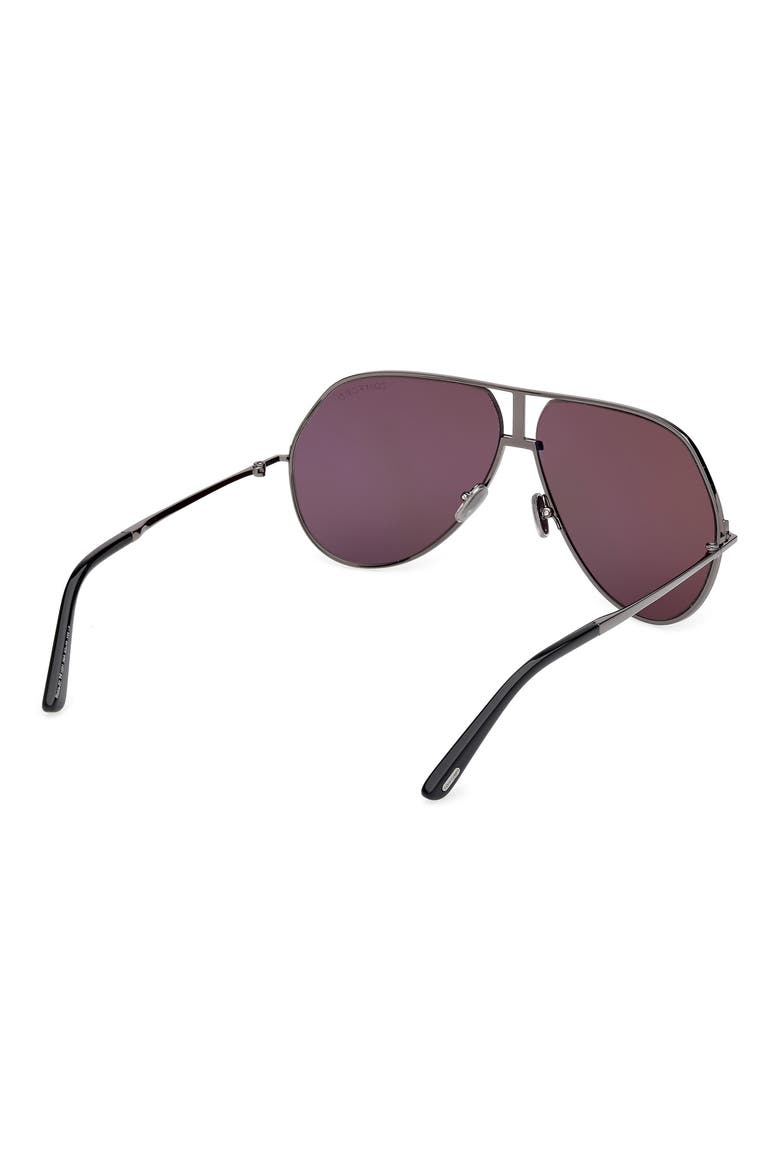 63mm Navigator Sunglasses, Alternate, color, SHINY GUNMETAL / SMOKE