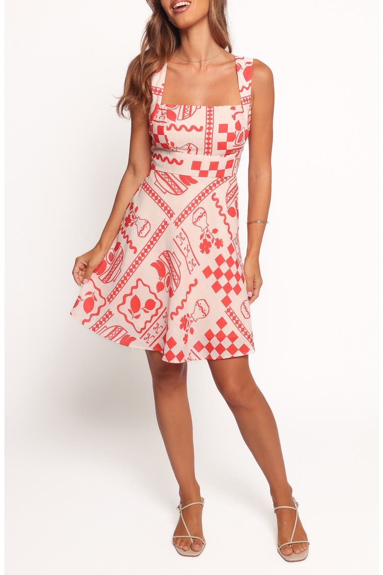 Sloan Allover Print Minidress, Main, color, RED PRINT