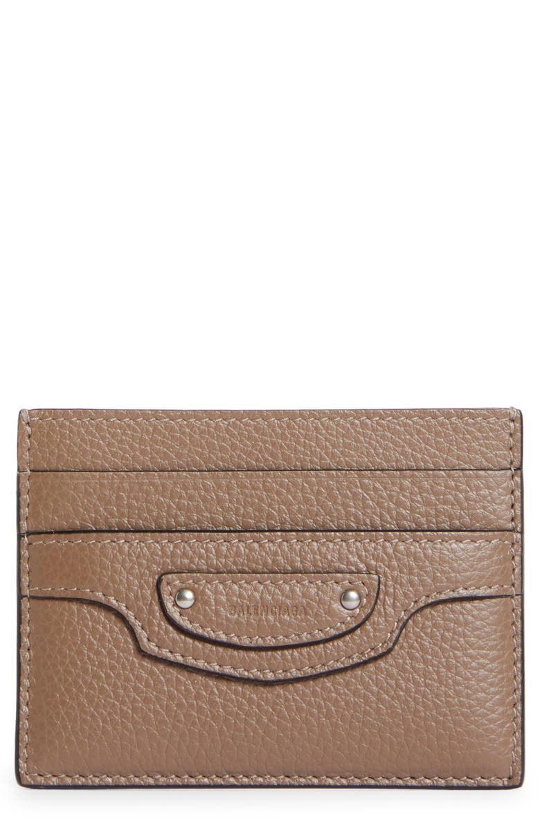 Balenciaga Neo Classic Leather Card Holder, Main, color, 