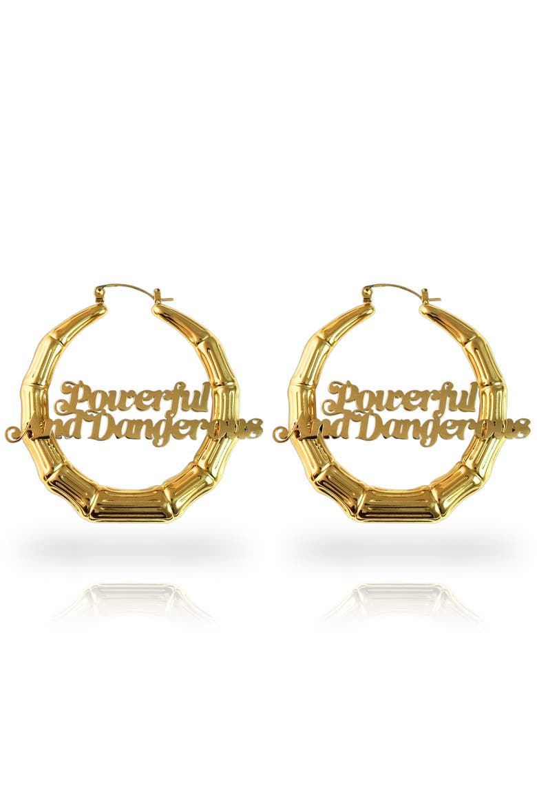 Powerful And Dangerous Door Knocker Earrings, Main, color, Gold