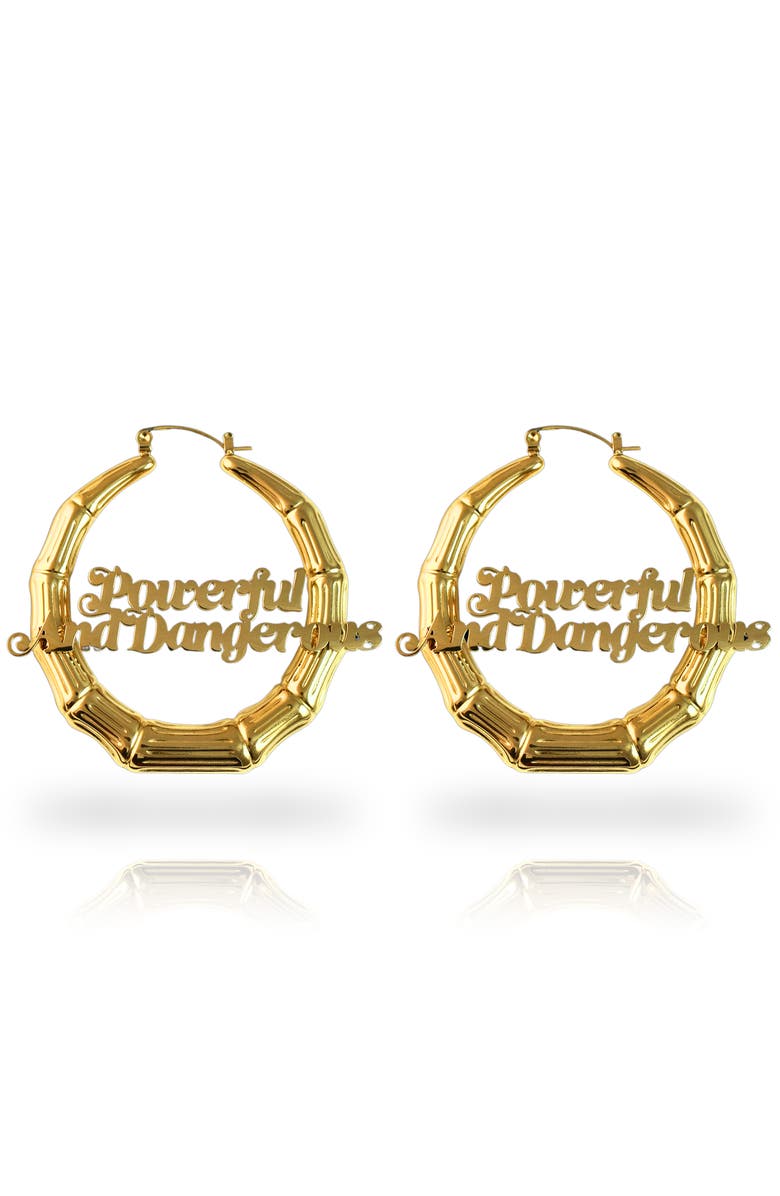 Sucré Couture Powerful And Dangerous Door Knocker Earrings, Main, color, Gold