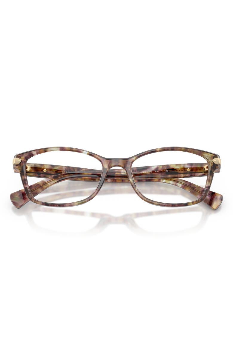 COACH 53mm Rectangular Optical Glasses, Alternate, color, Brown Confetti / Demo Lens