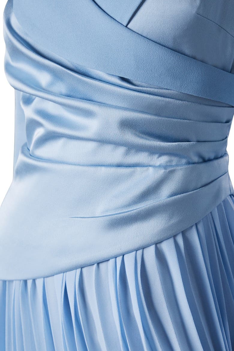 Tailored Pleat Skirt Midi Dress, Alternate, color, Blue