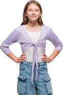 24sevenKid Tie Front Cropped Cardigan Shrug