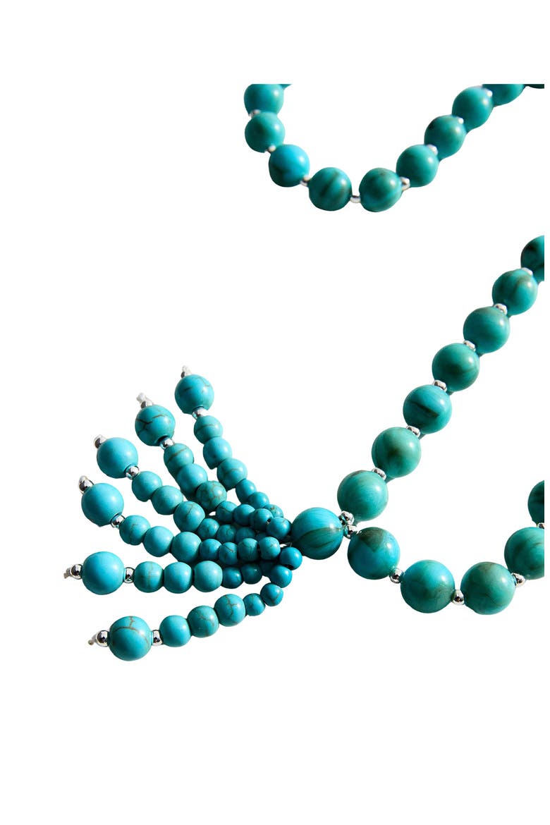 Beaded Tassel Necklace, Alternate, color, TURQUOISE