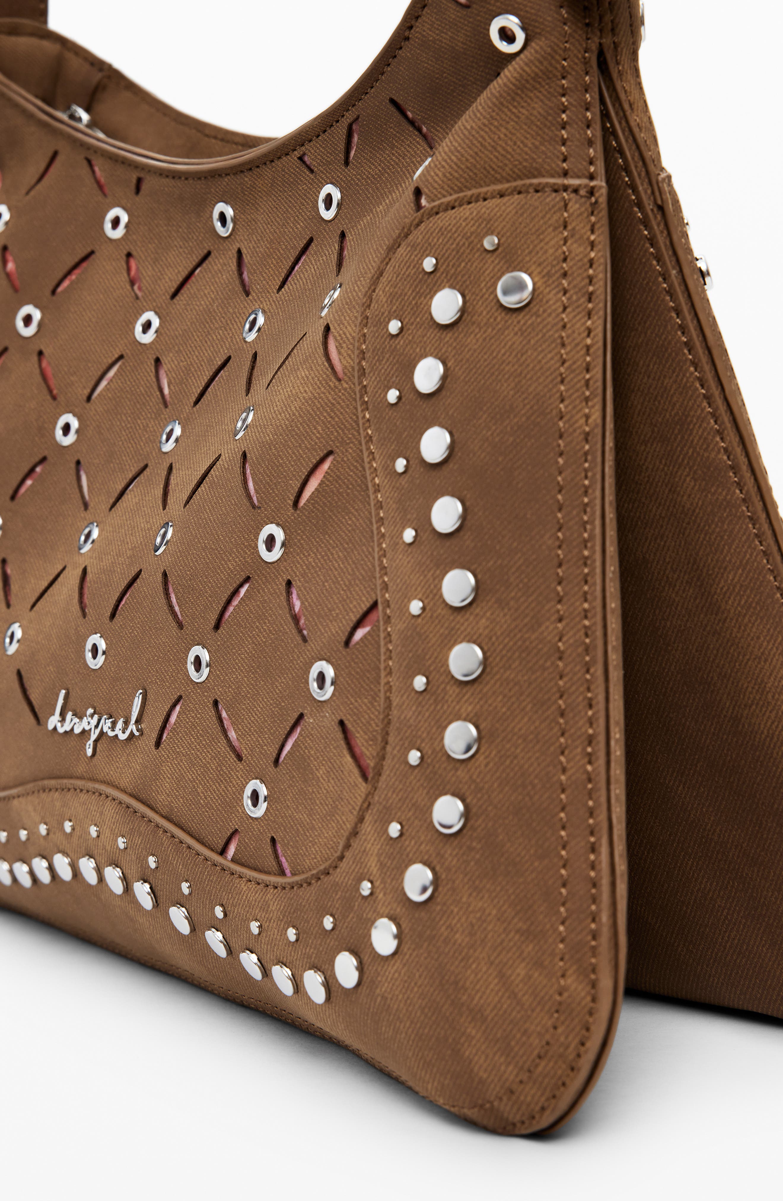 Desigual Faux Leather Crossbody Bag, Alternate, color, Camel