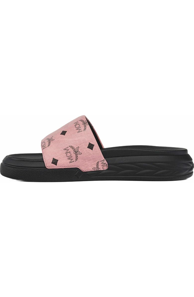 MCM Visetos Slide Sandals, Alternate, color, Pink
