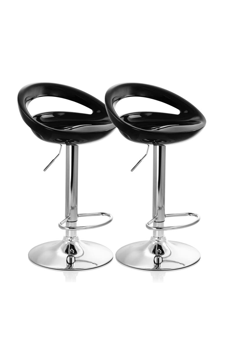 Elama 2 Piece Retro Adjustable Bar Stool, Main, color, Black