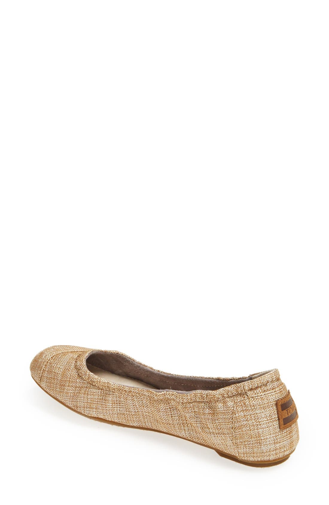 Metallic Burlap Ballet Flat, Alternate, color, IVORY METALLIC