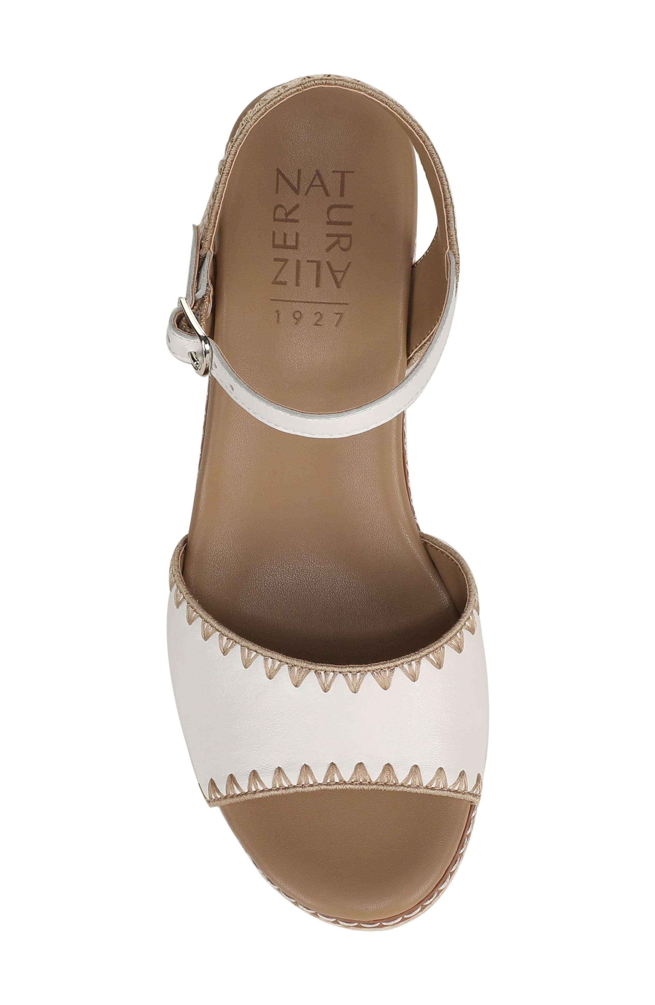 Della Platform Ankle Strap Sandal, Alternate, color, WARM WHITE/ NATURAL